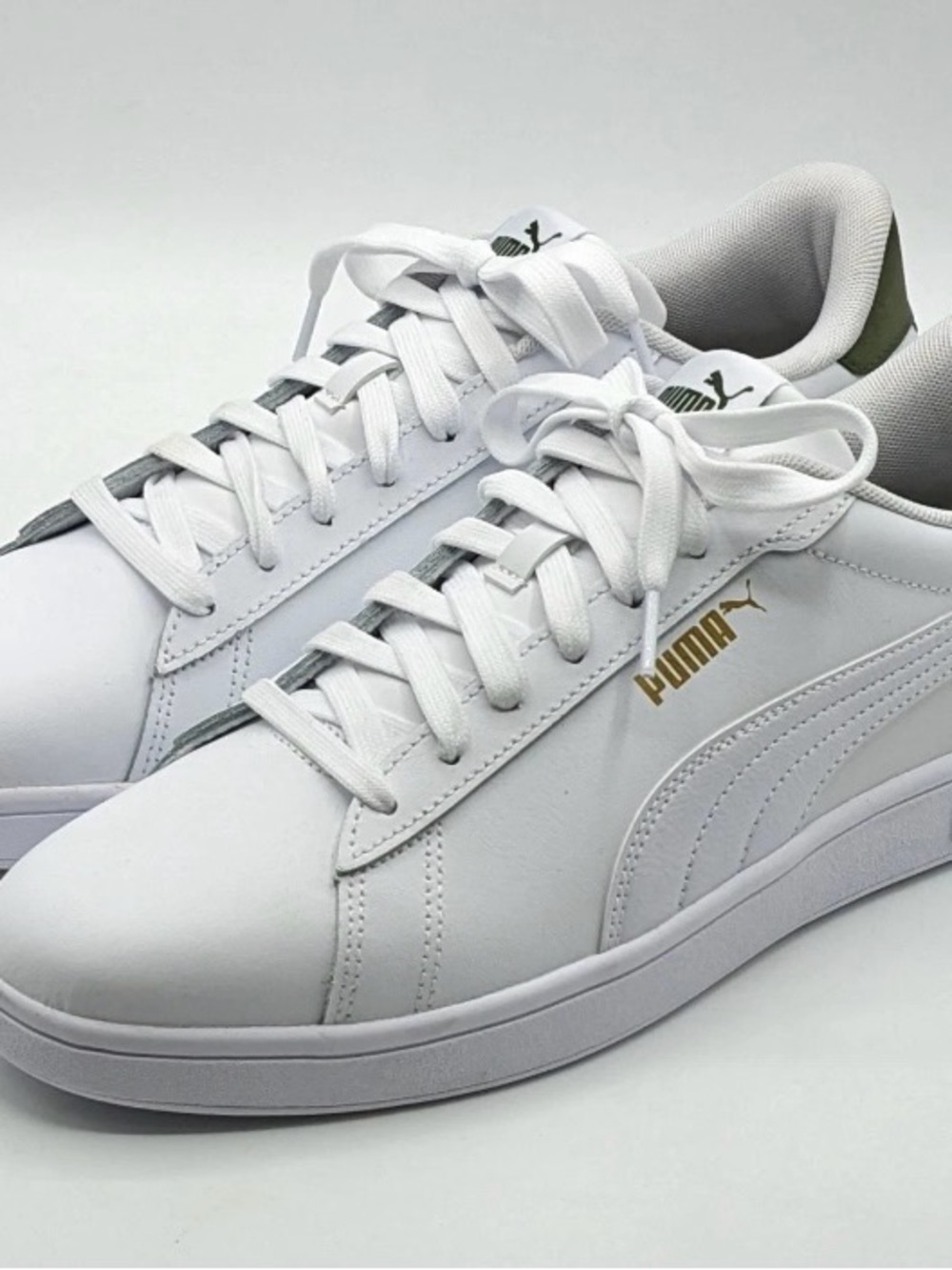 NEW Puma White Men’s Ace Court Sneaker White And Green Sz. 9.5 NIB - Picture 2 of 6